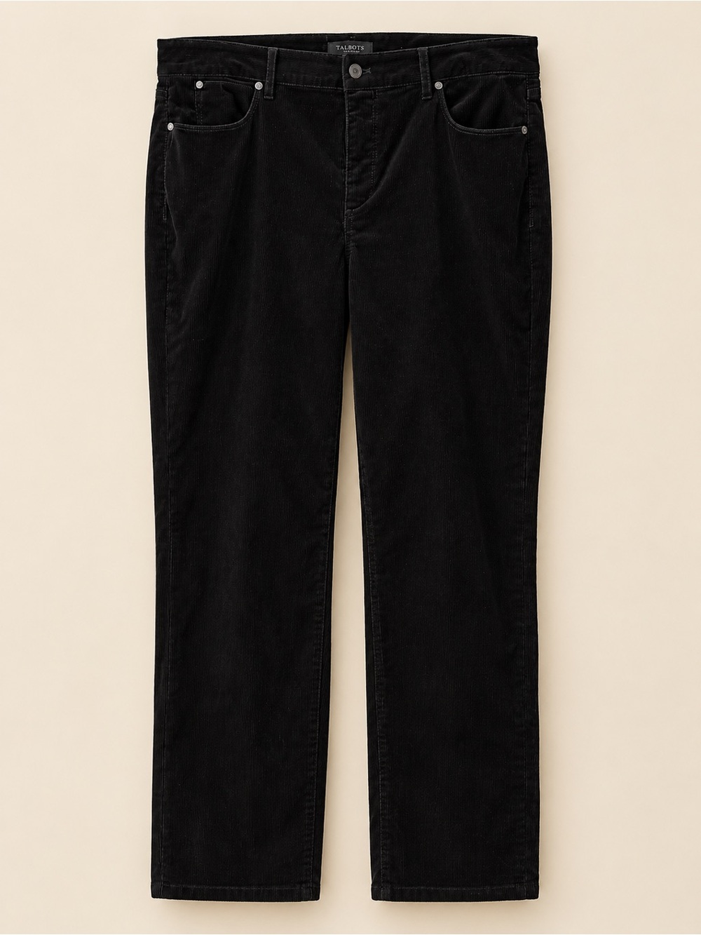 Talbots Black Corduroy Straight-Leg Men’s Pants